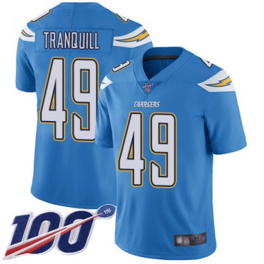 Los Angeles Chargers NFL Football Drue Tranquill Electric Blue Jersey Men Limited #49 Alternate 100th Season Vapor Untouchable